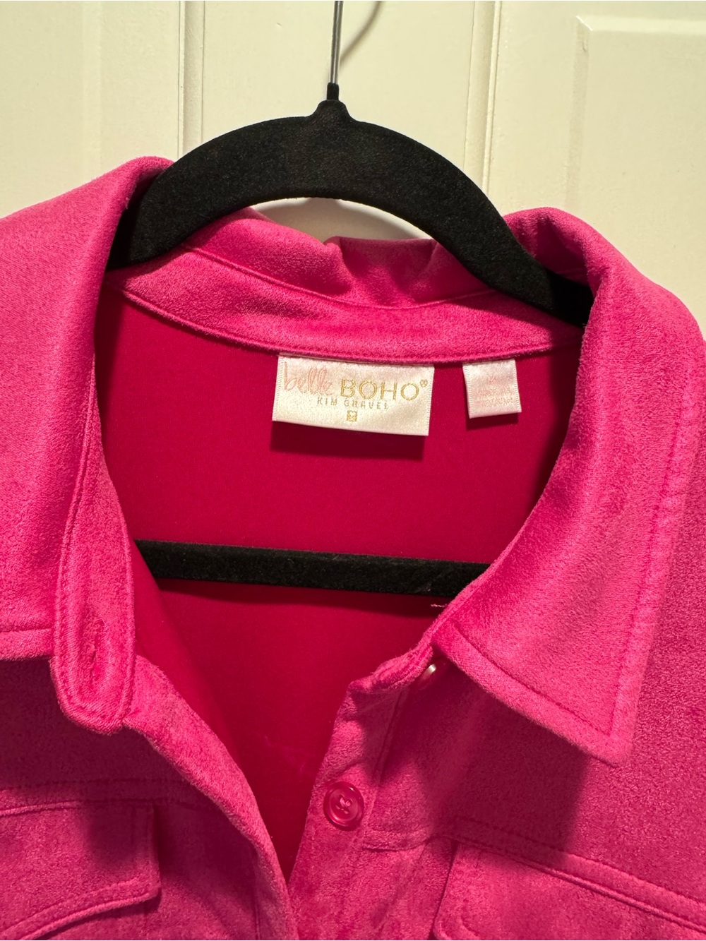 Kim Gravel BoHo Bright Fuchsia Button-Front Tiered Dress - Picture 3 of 4